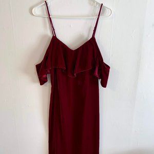 Wine Red Velvet Dress